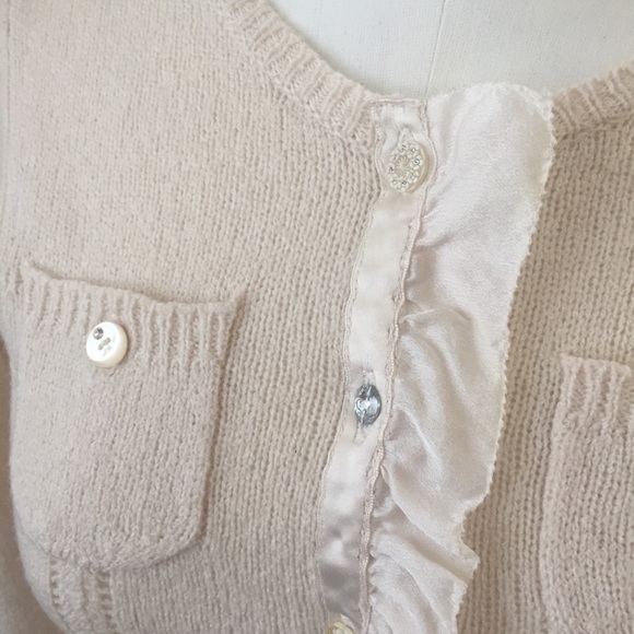 Rebecca Taylor Wool Blend Ruffle Cardigan, Sz S - Picture 4 of 8